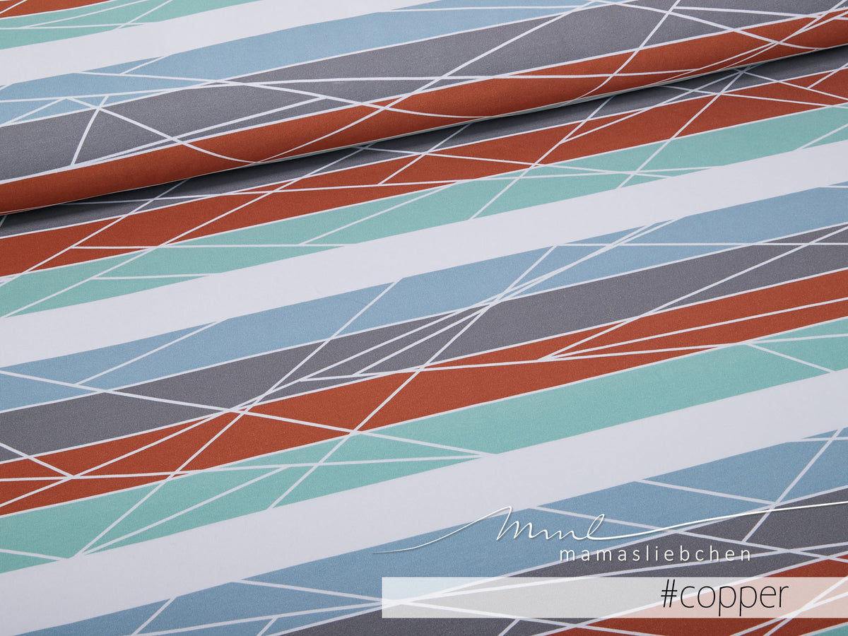 Jersey-Stoff "shapelines widestripes #copper" (0,25m)