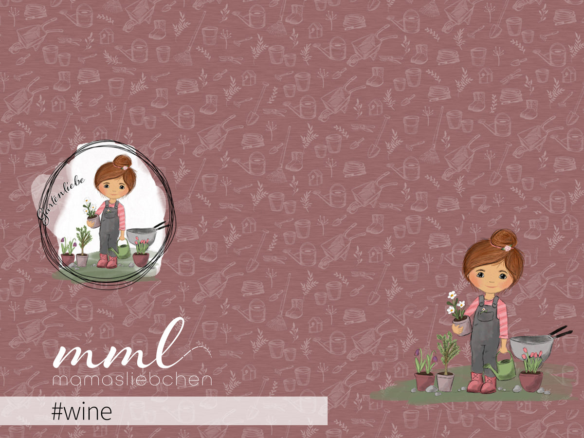 Jersey-Stoff "Smilla`s Garten #wine" (1Panel/ ca.0,70 m)