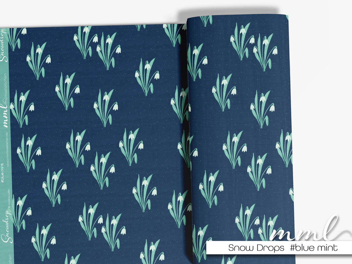 Jersey-Stoff "Snowdrop #blue mint" (0,25m)