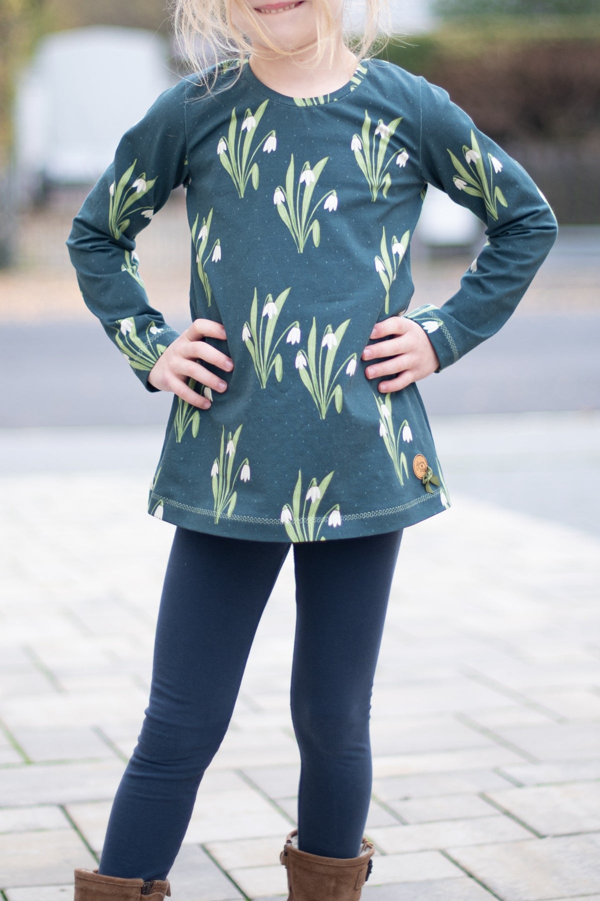 Jersey-Stoff "Snowdrop #teal" (0,25m)