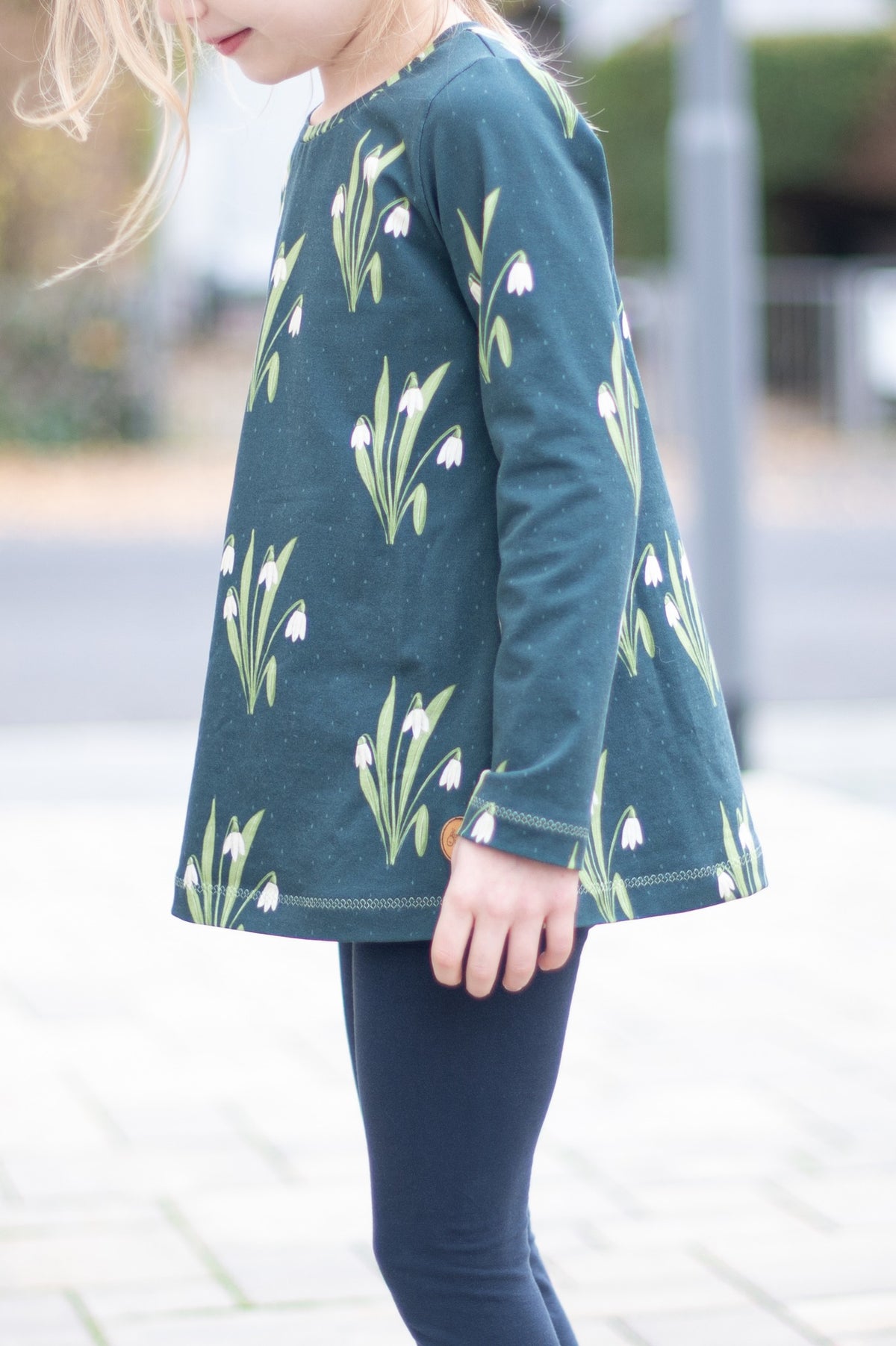 Jersey-Stoff "Snowdrop #teal" (0,25m)