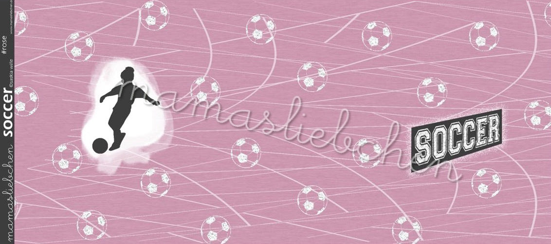 Jersey-Stoff "soccer #rose" (1Panel, ca 0,65m)