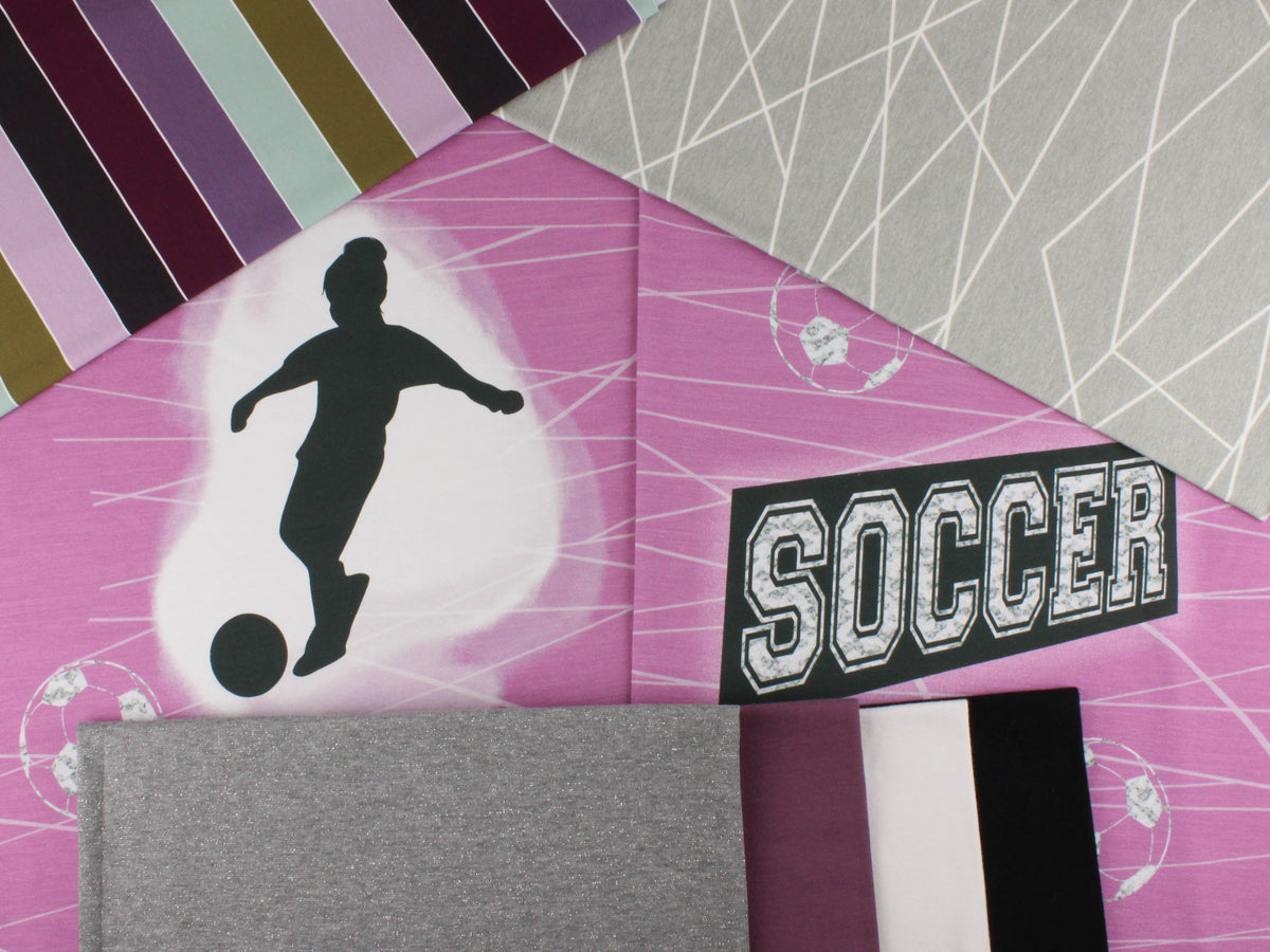 Jersey-Stoff "soccer #rose" (1Panel, ca 0,65m)