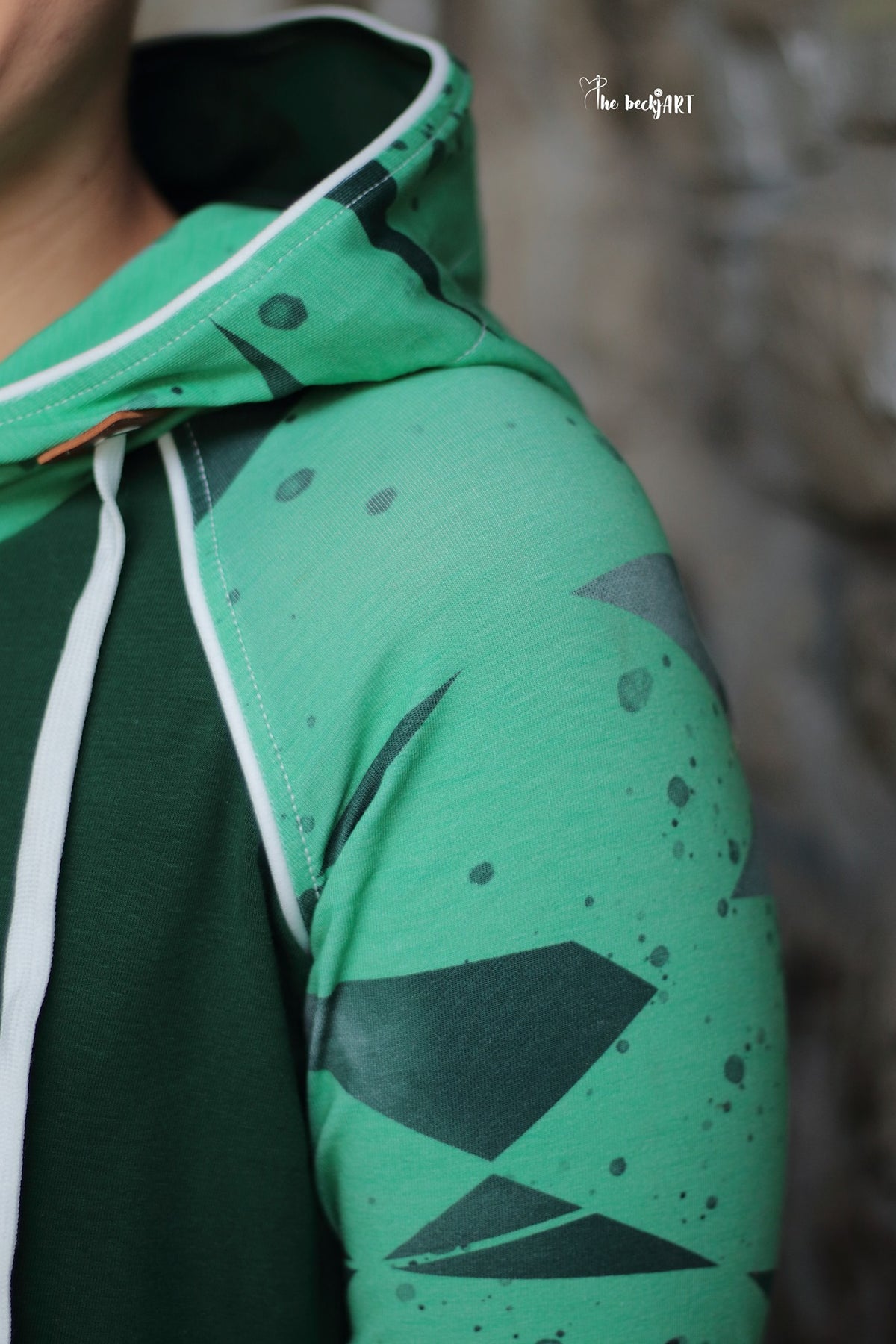 Jersey-Stoff "splatter #green" (0,5m)