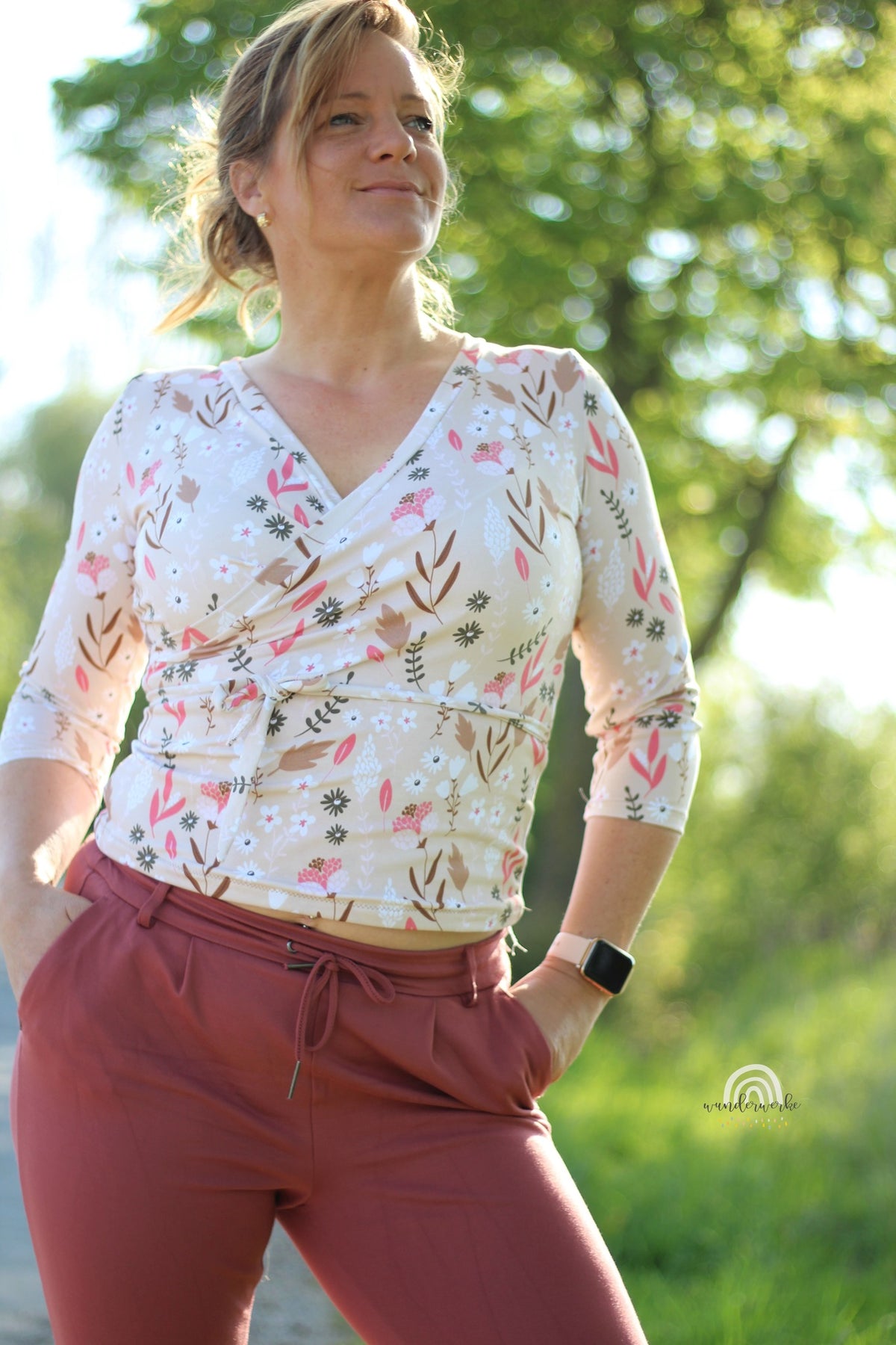 Jersey-Stoff "Spring Rain #beige" (0,25m)