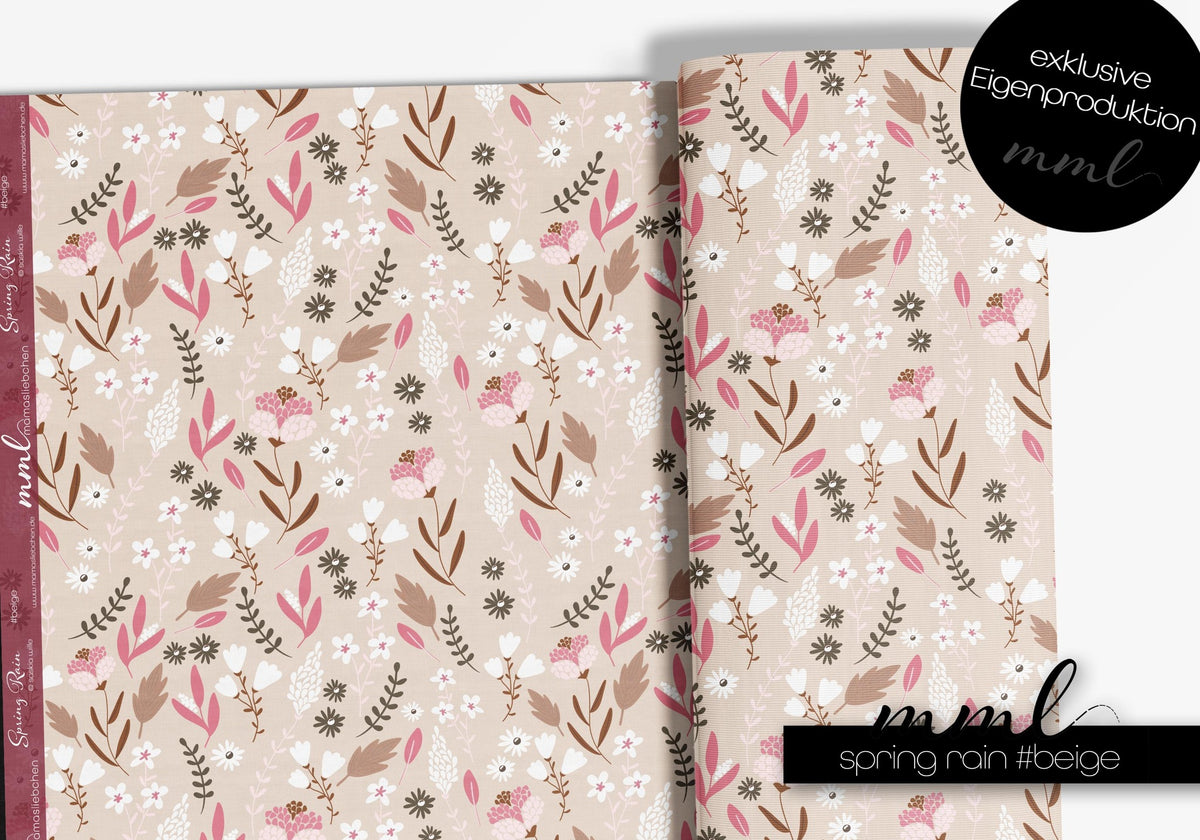 Jersey-Stoff "Spring Rain #beige" (0,25m)