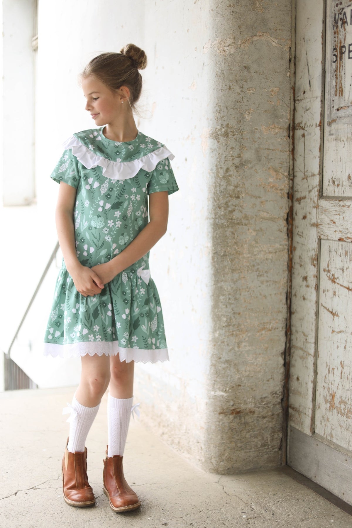 Jersey-Stoff "Spring Rain #sage" (0,25m)