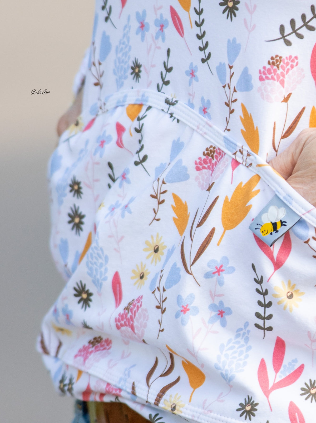 Jersey-Stoff "Spring Rain #white" (0,25m)