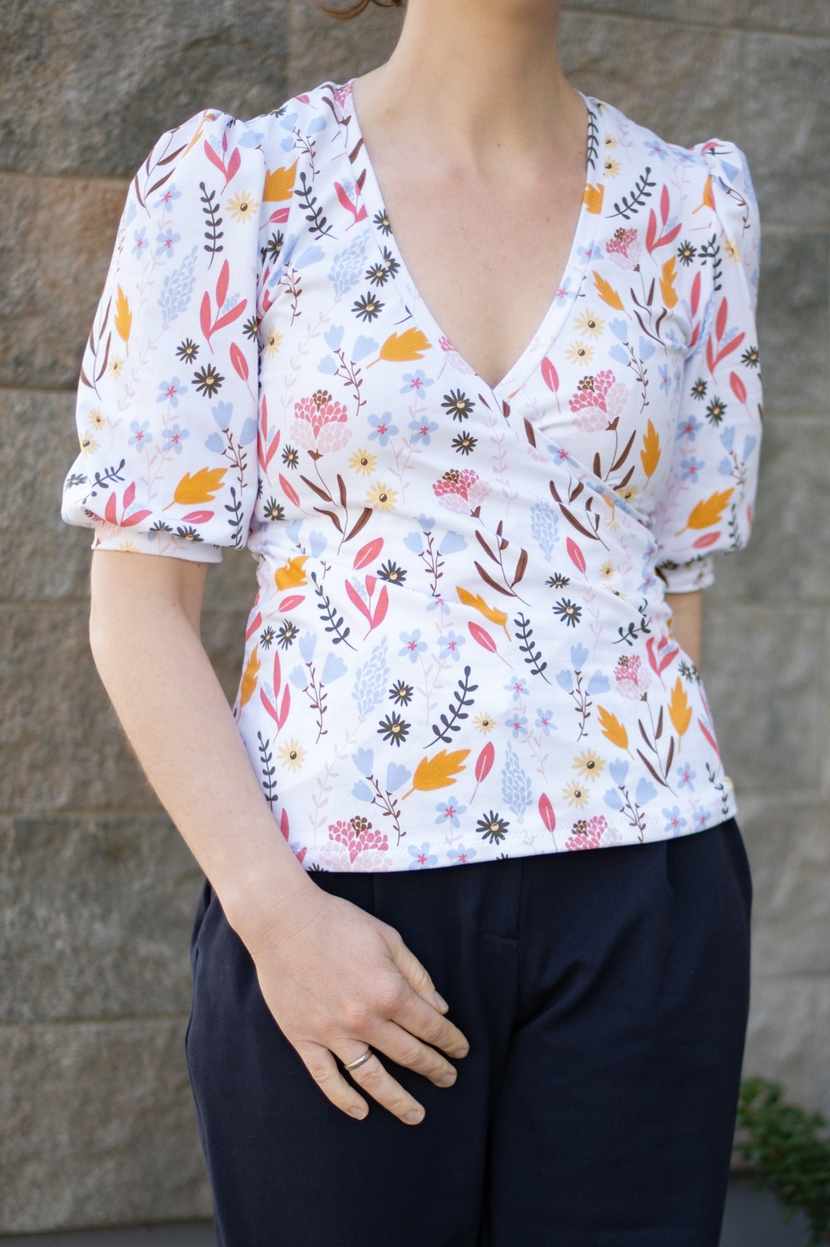 Jersey-Stoff "Spring Rain #white" (0,25m)