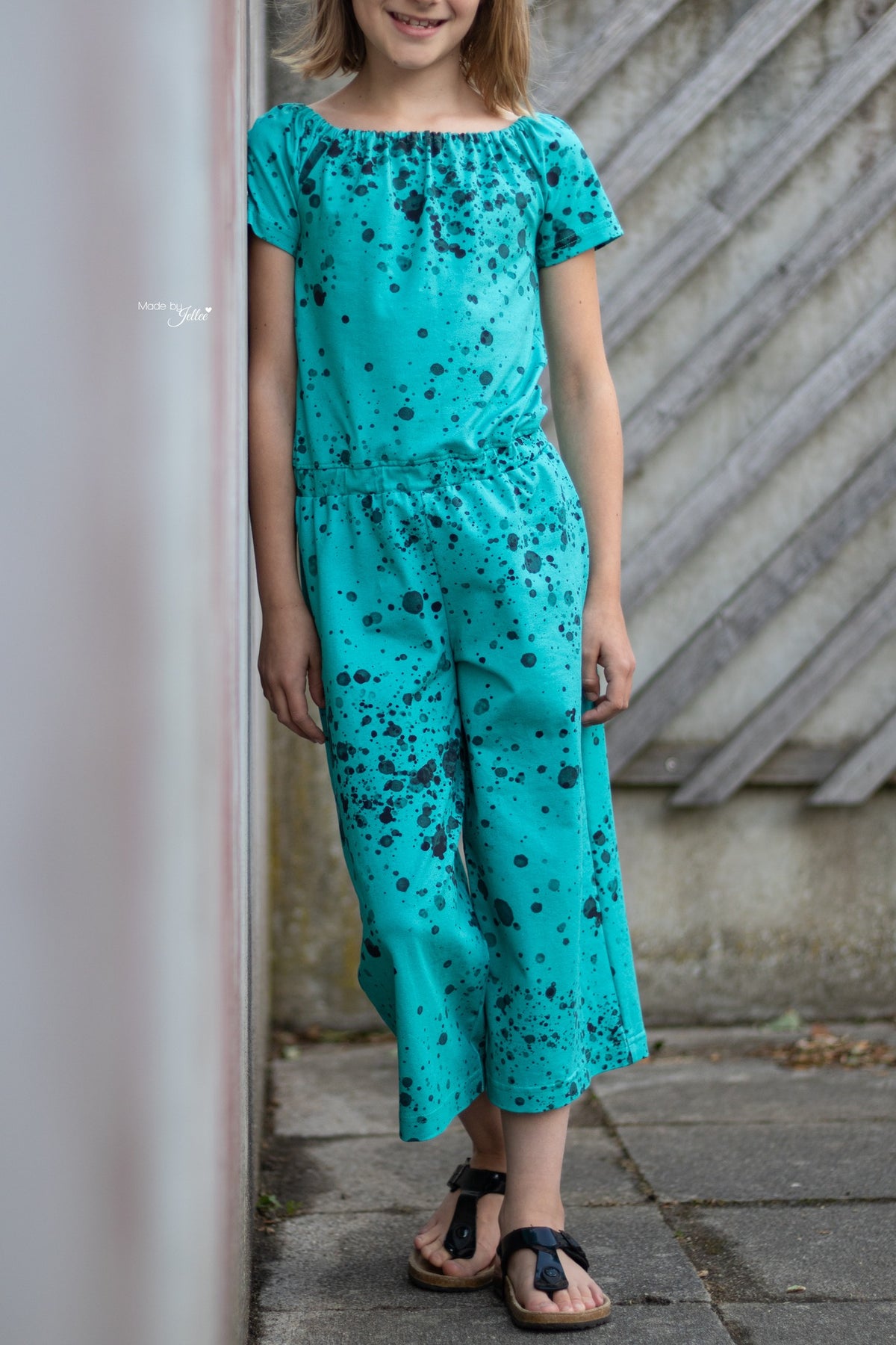 Jersey-Stoff "sprinkle #teal" (0,25m)