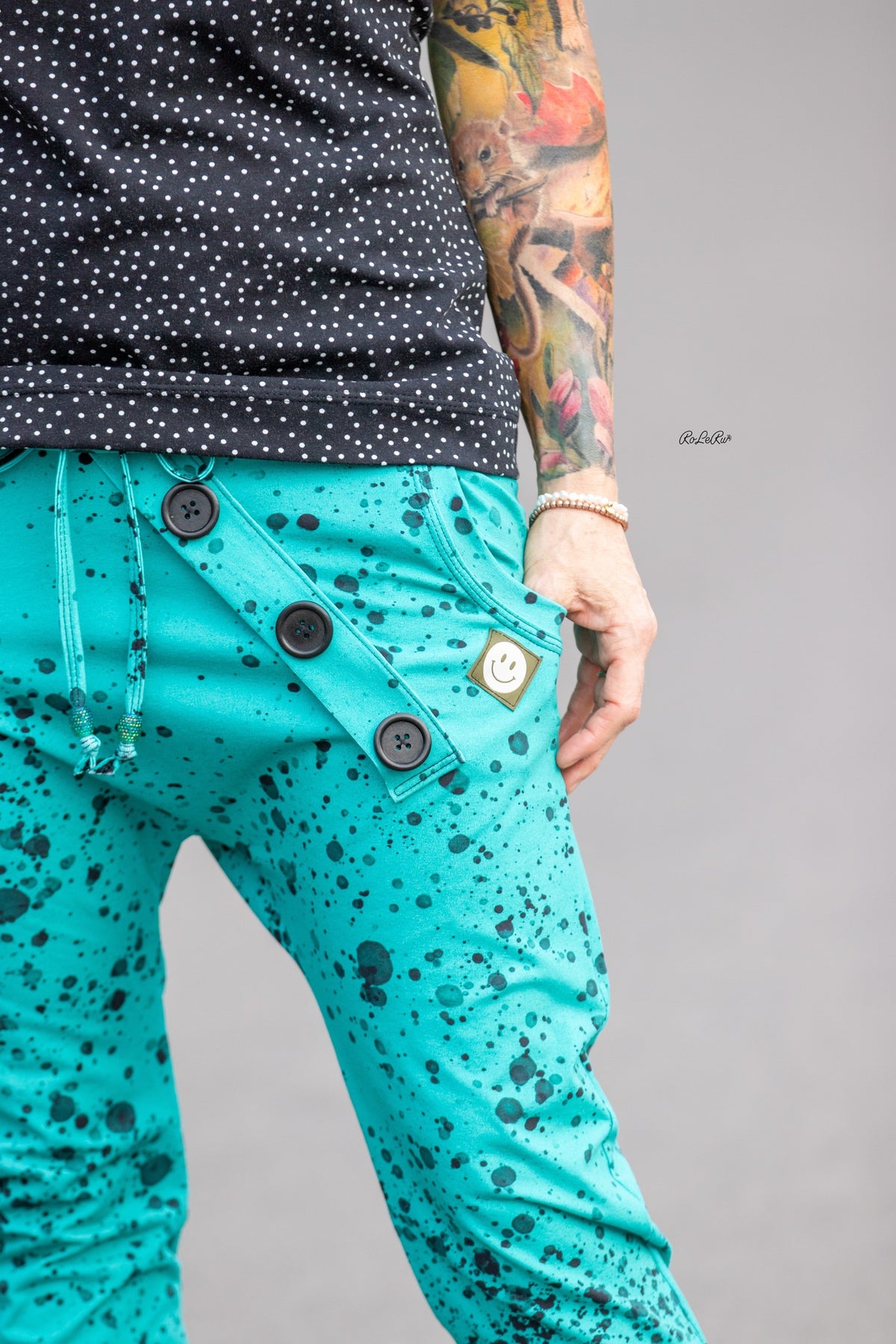Jersey-Stoff "sprinkle #teal" (0,25m)