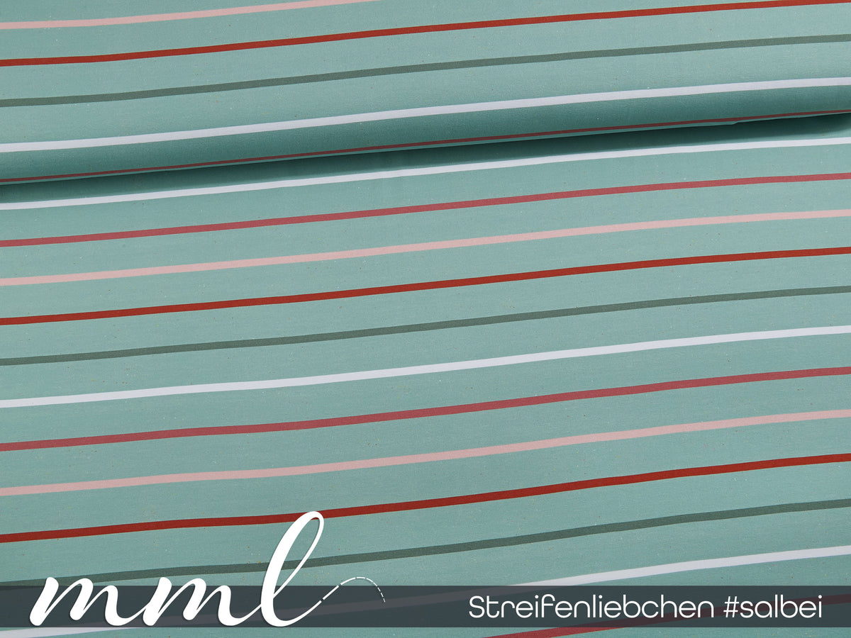 Jersey-Stoff "Streifenliebchen #salbei" (0,25m)