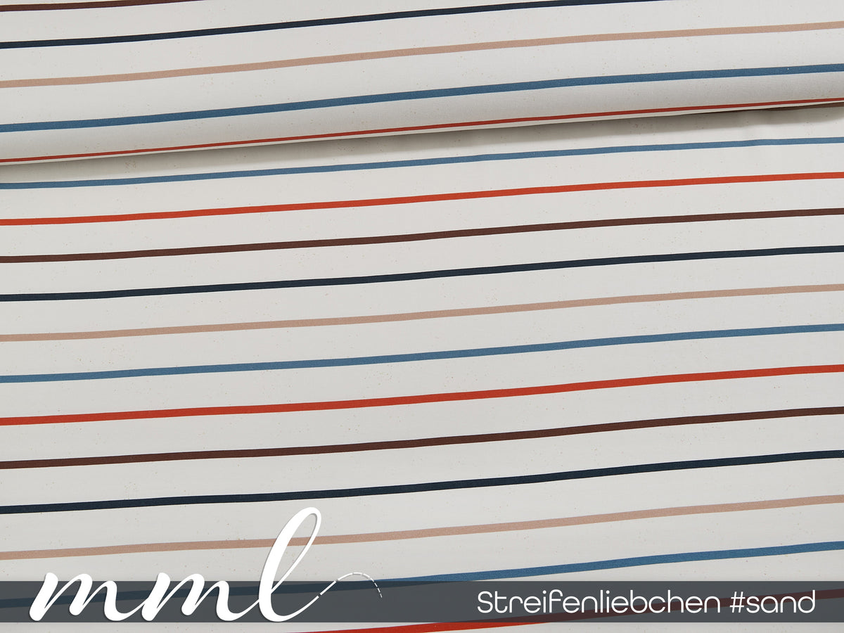 Jersey-Stoff "Streifenliebchen #sand" (0,25m)
