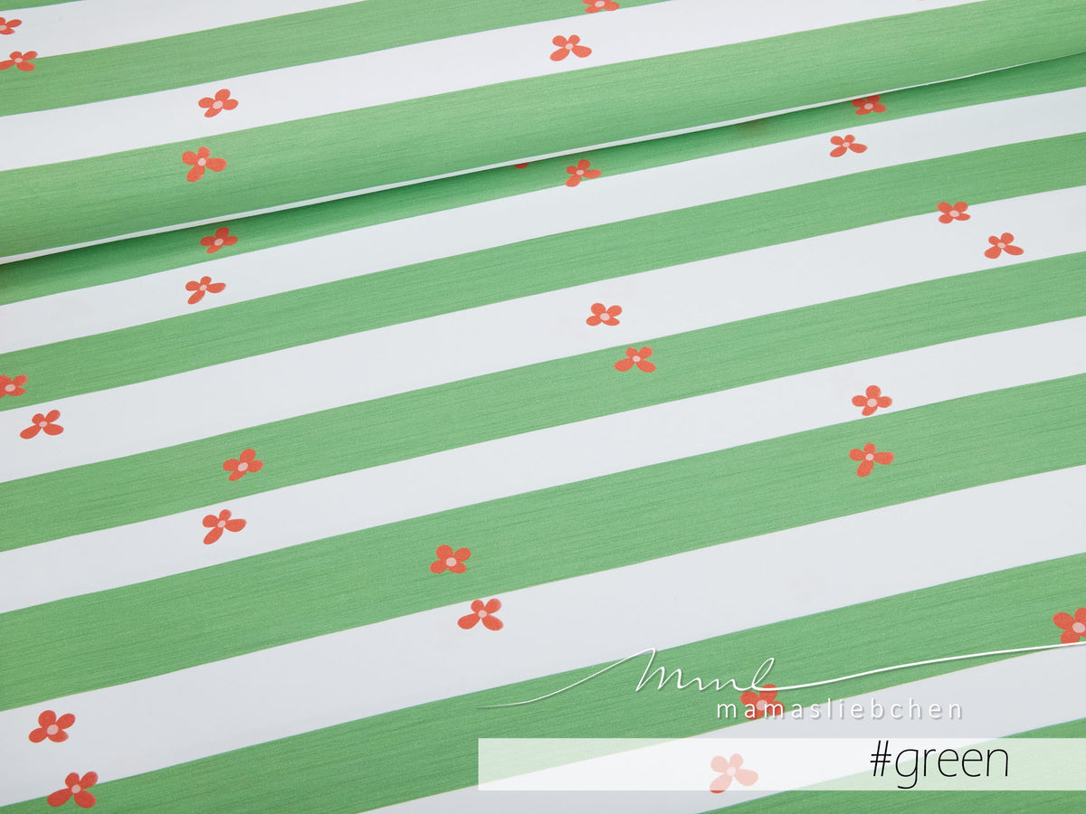 Jersey-Stoff "Streublümchen #green" (0,25m)