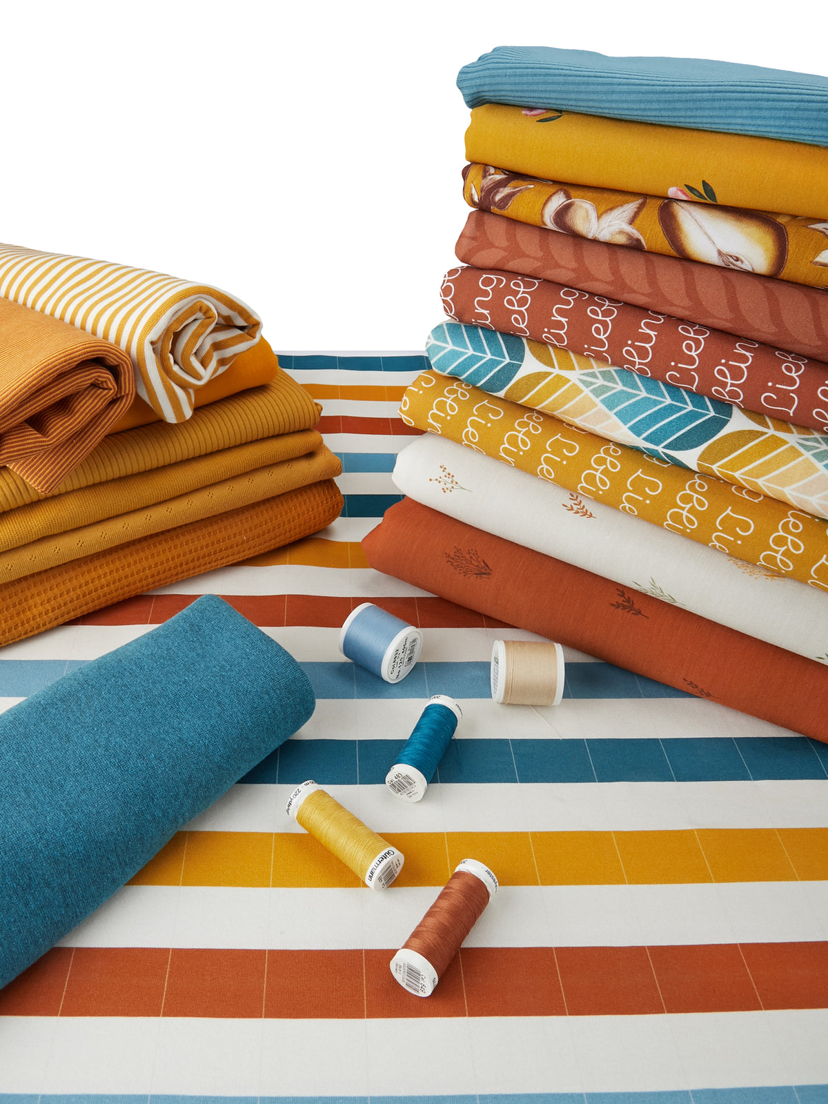 Jersey-Stoff "stripes #autumn" (0,25m)