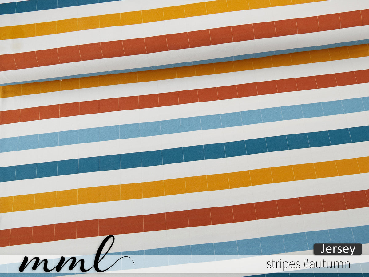 Jersey-Stoff "stripes #autumn" (0,25m)