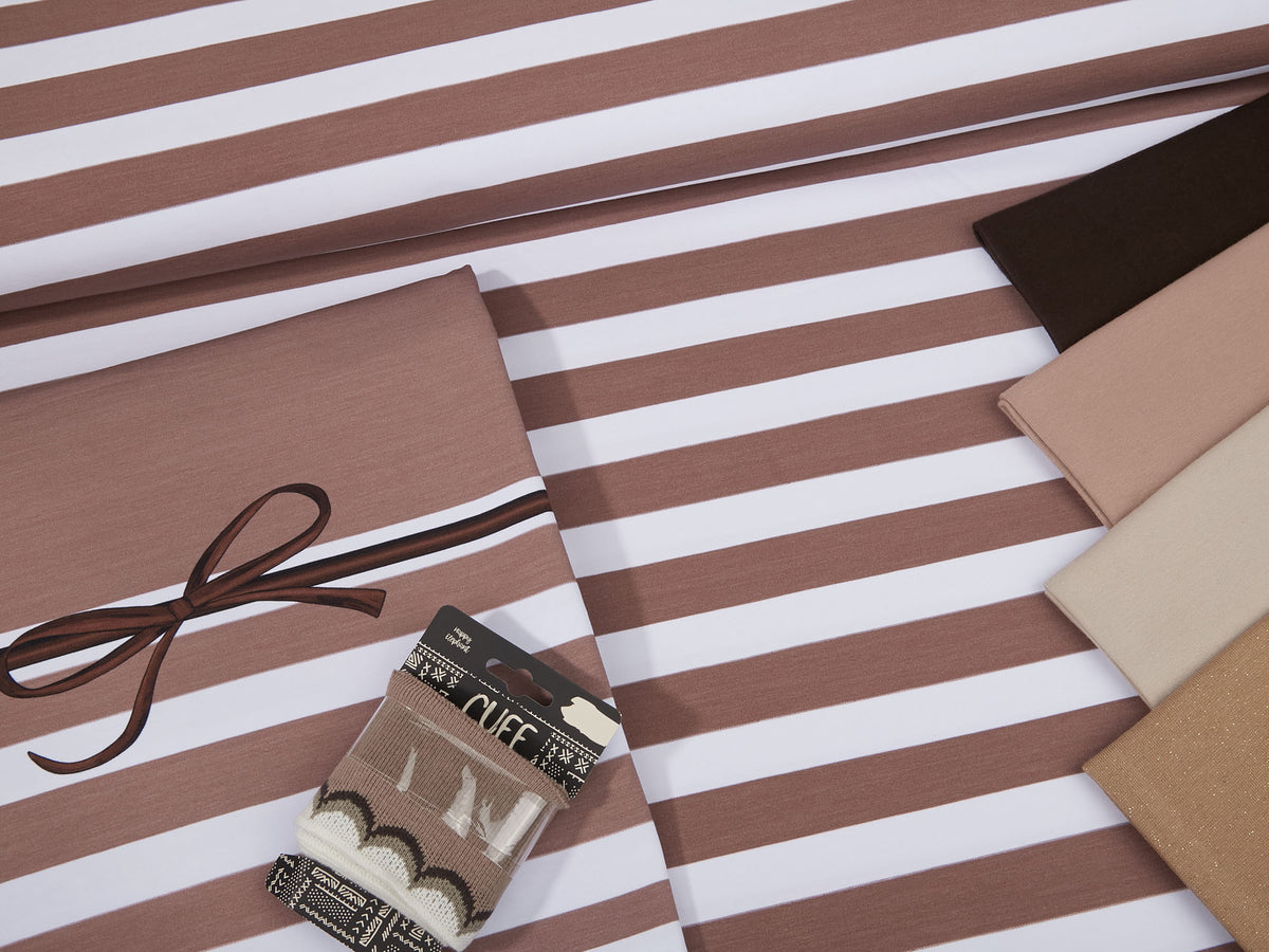 Jersey-Stoff " stripes #beige melange" (0,25m)