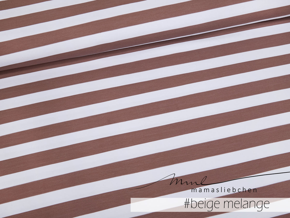 Jersey-Stoff " stripes #beige melange" (0,25m)