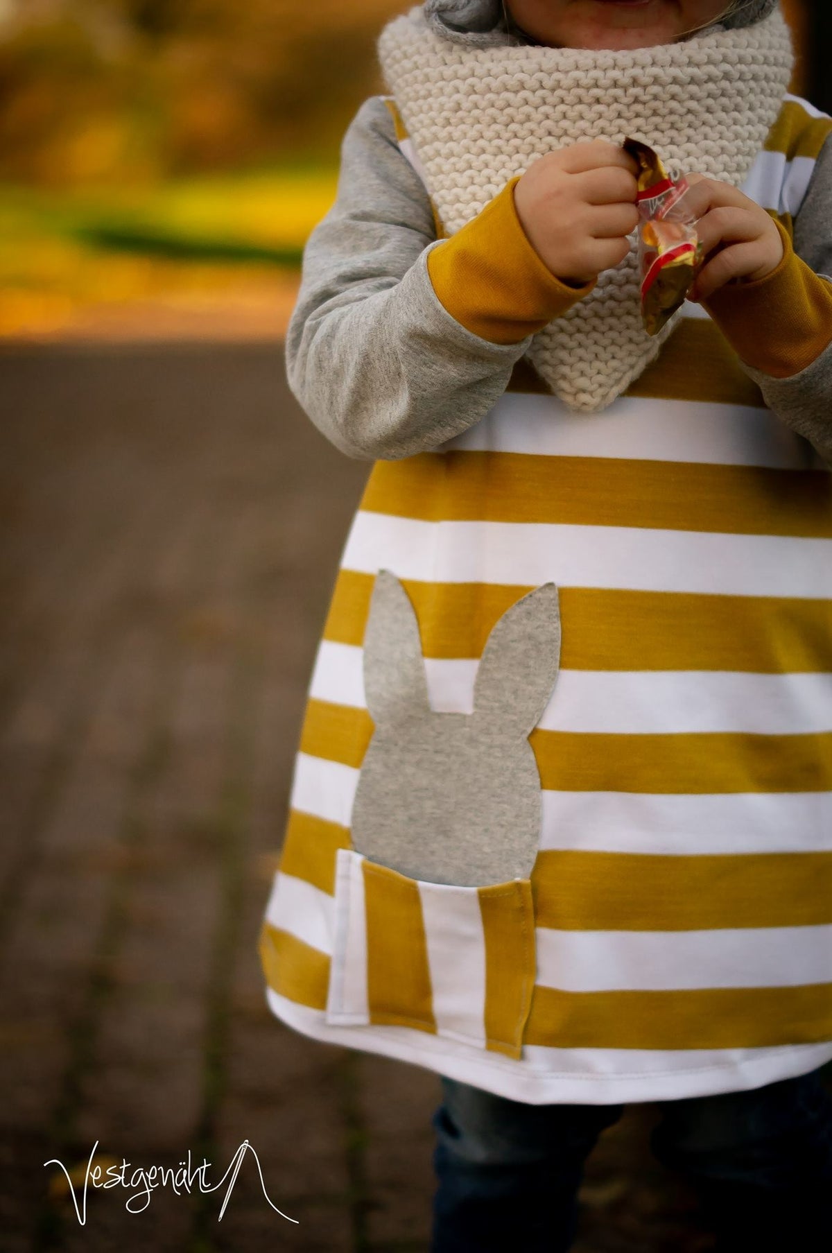 Jersey-Stoff " stripes #honey melange" (0,25m)
