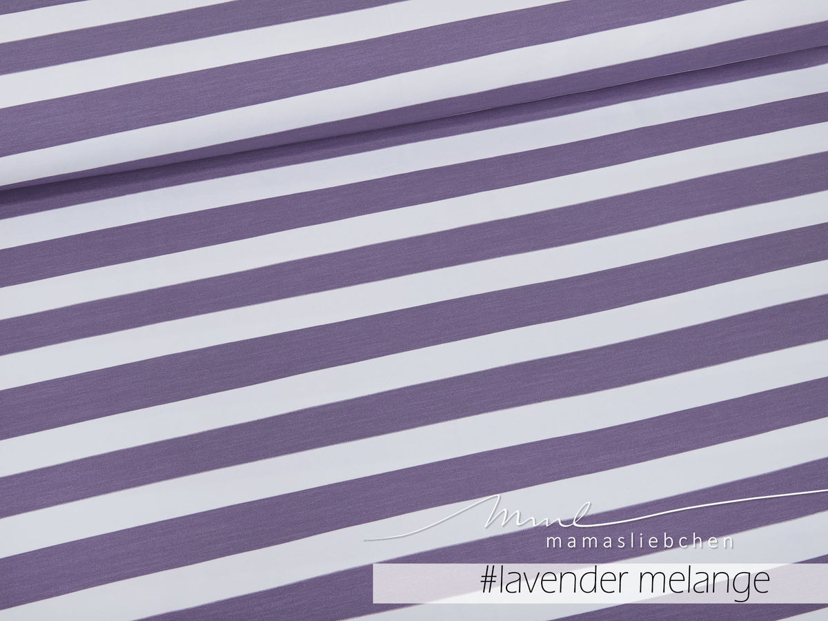 Jersey-Stoff " stripes #lavender melange" (0,25m)