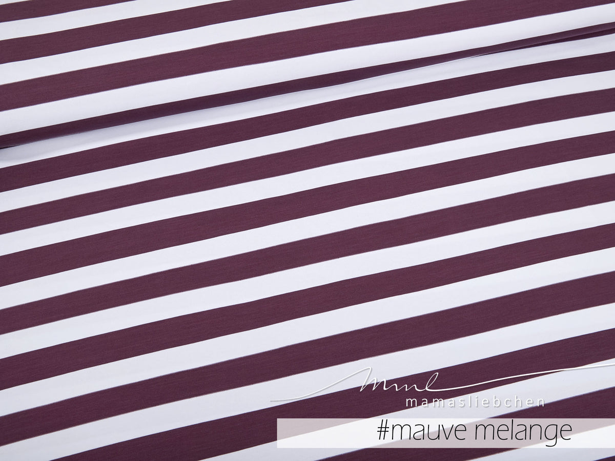 Jersey-Stoff " stripes #mauve melange" (0,25m)