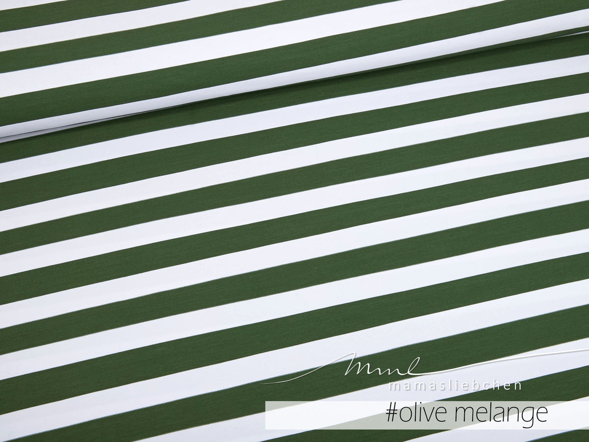 Jersey-Stoff " stripes #olive melange" (0,5m)