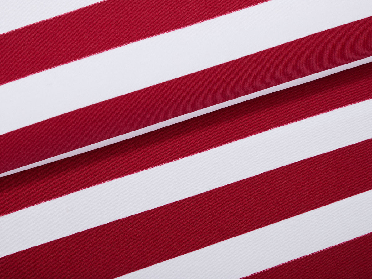 Jersey-Stoff " stripes #redwine" (0,5m)