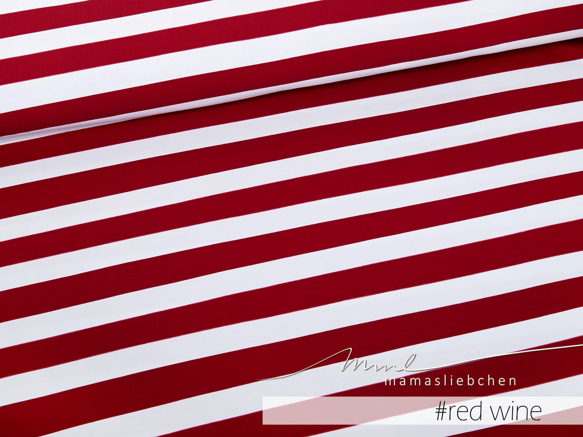 Jersey-Stoff " stripes #redwine" (0,5m)