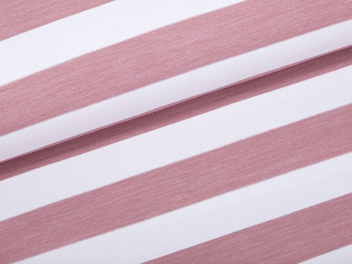 Jersey-Stoff " stripes #rose melange" (0,25m)