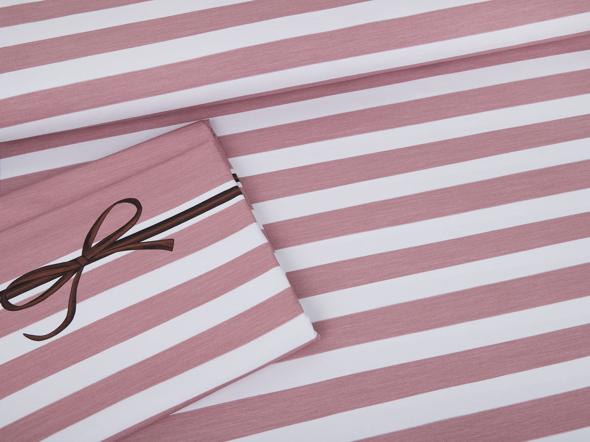 Jersey-Stoff " stripes #rose melange" (0,25m)