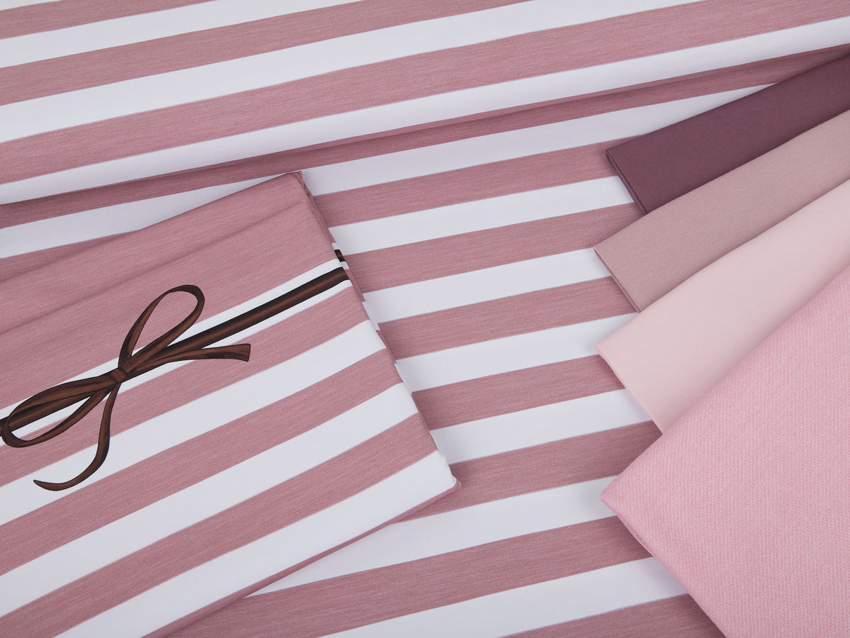 Jersey-Stoff " stripes #rose melange" (0,25m)