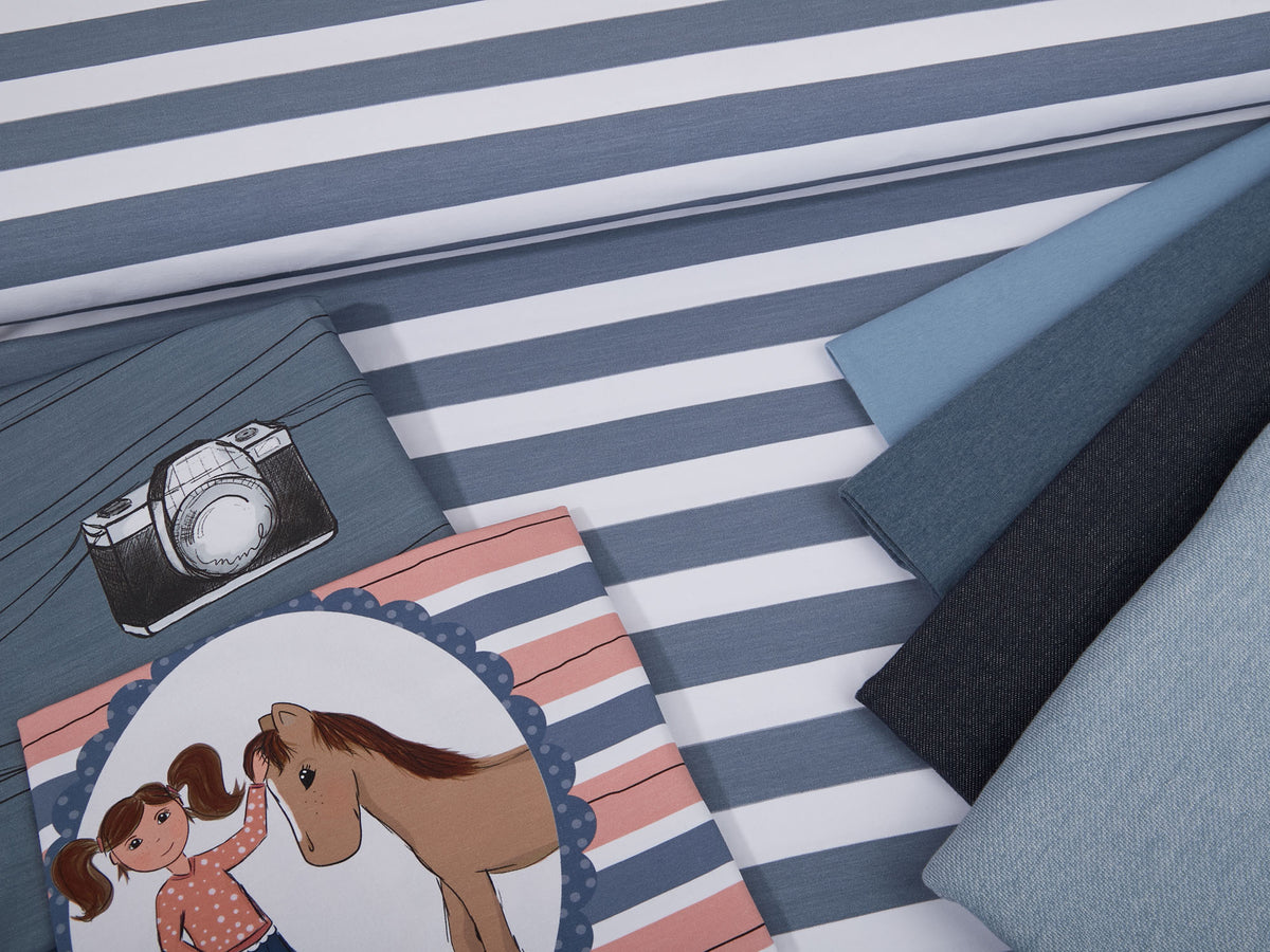 Jersey-Stoff " stripes #sky melange" (0,5m)