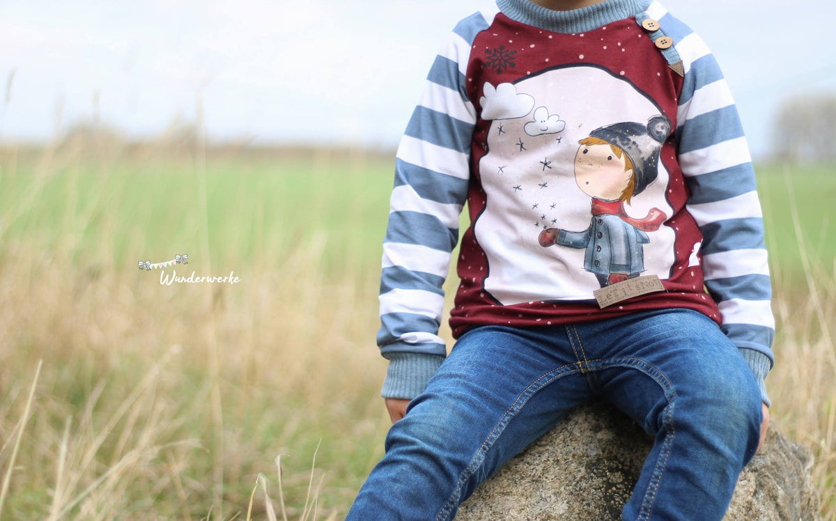 Jersey-Stoff " stripes #sky melange" (0,5m)