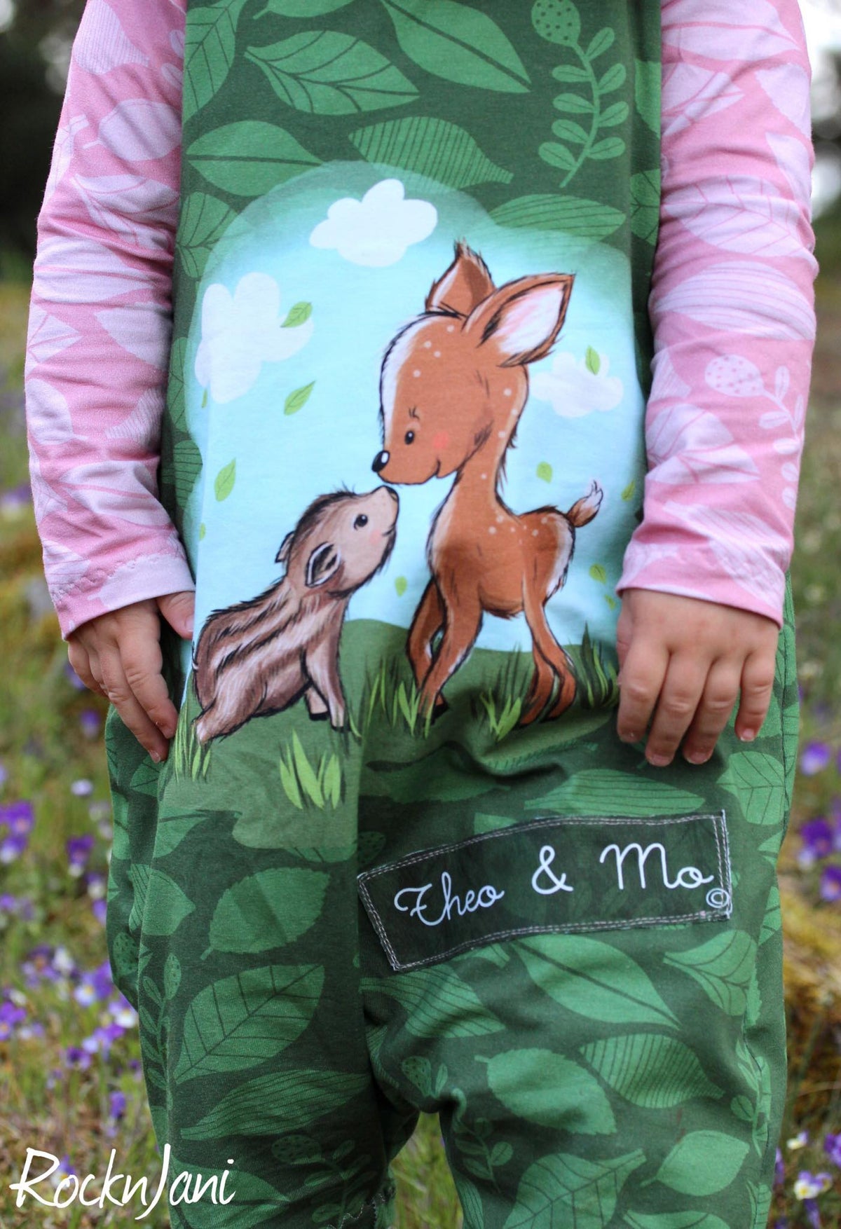 Jersey-Stoff "Theo & Mo #green" (1Panel/ ca.0,65m)