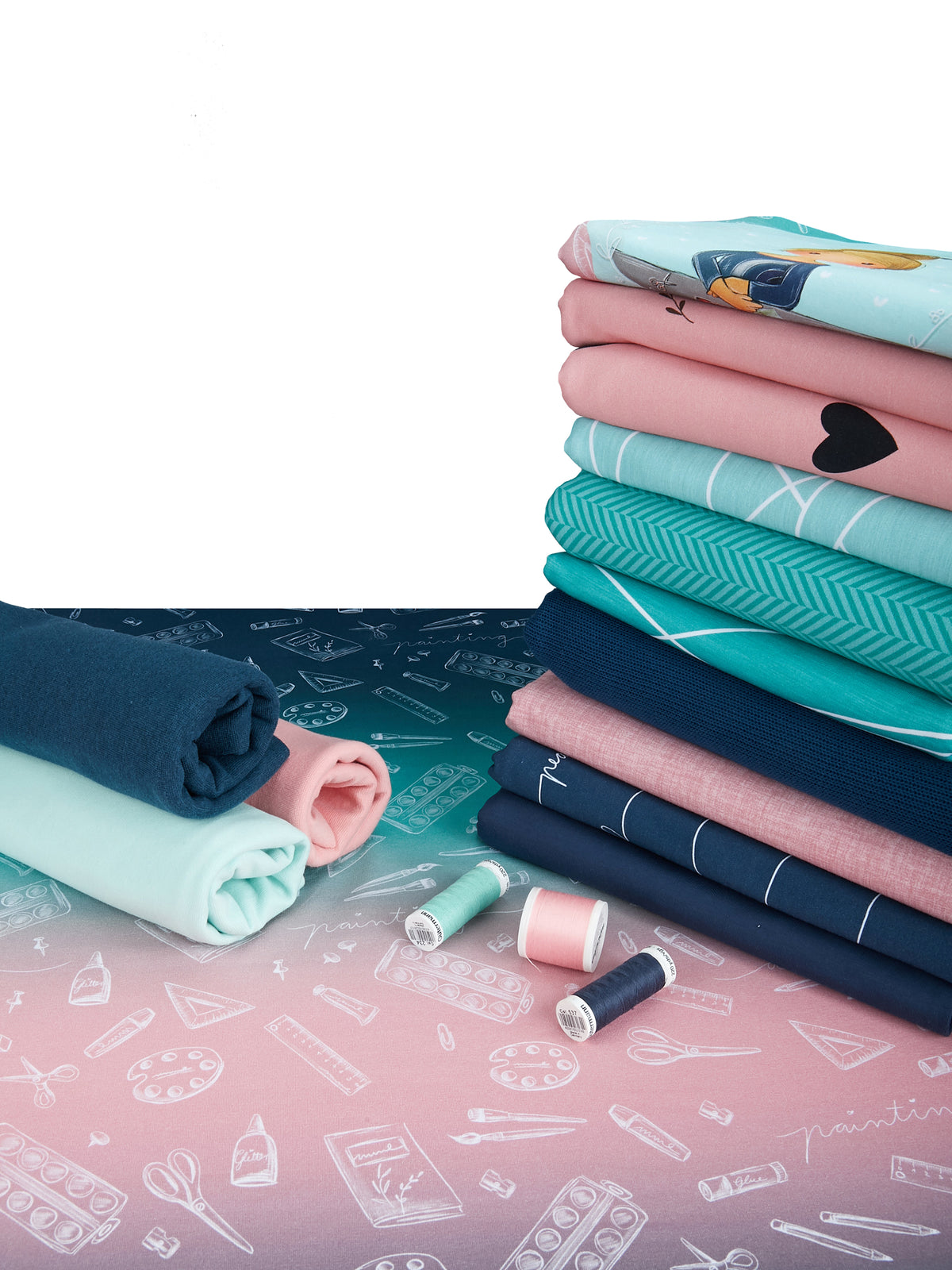 Jersey-Stoff "this is art #night mint" (0,25m)