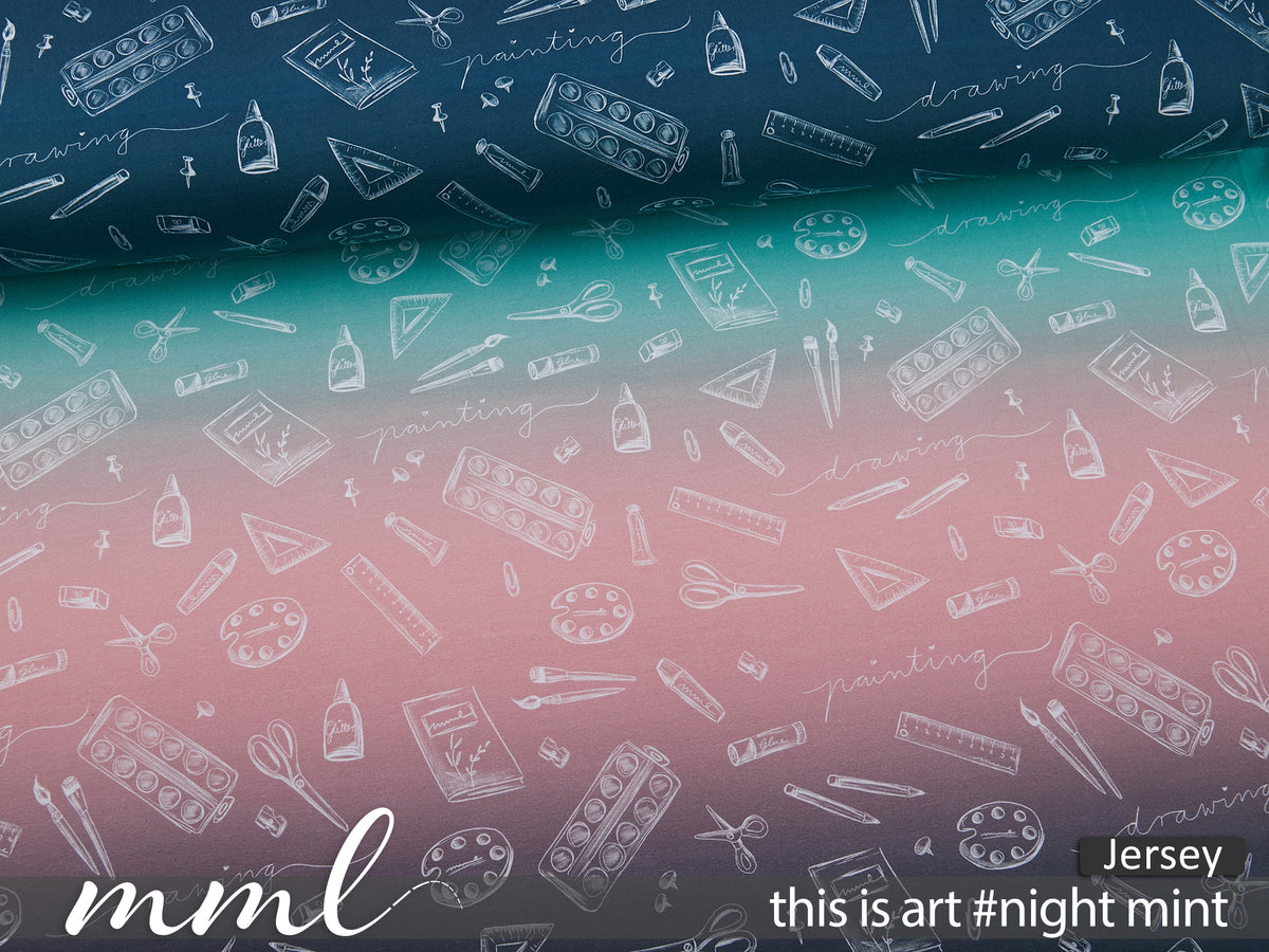 Jersey-Stoff "this is art #night mint" (0,25m)