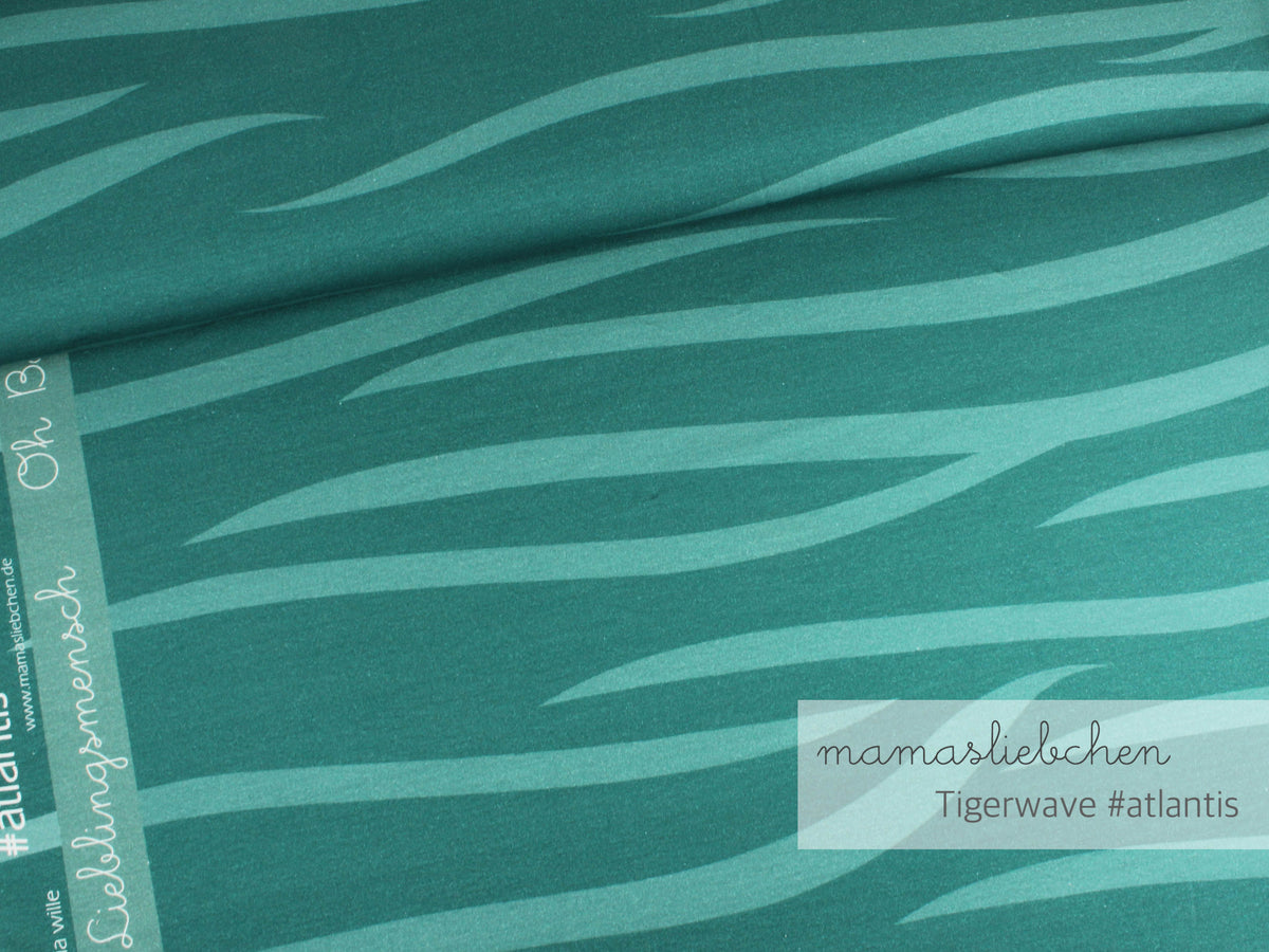 Jersey-Stoff "tigerwaves #atlantis" (0,5m)