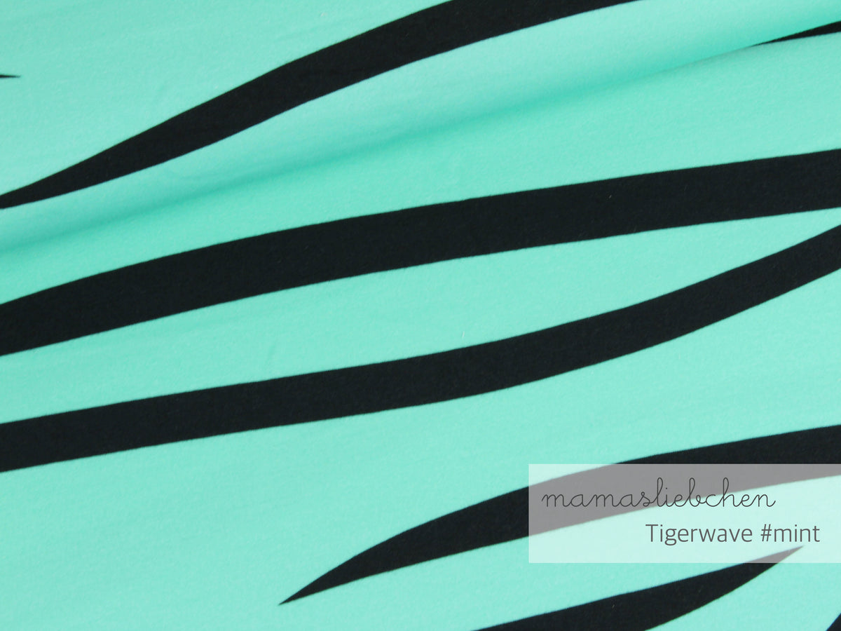 Jersey-Stoff "tigerwaves #mint" (0,5m)