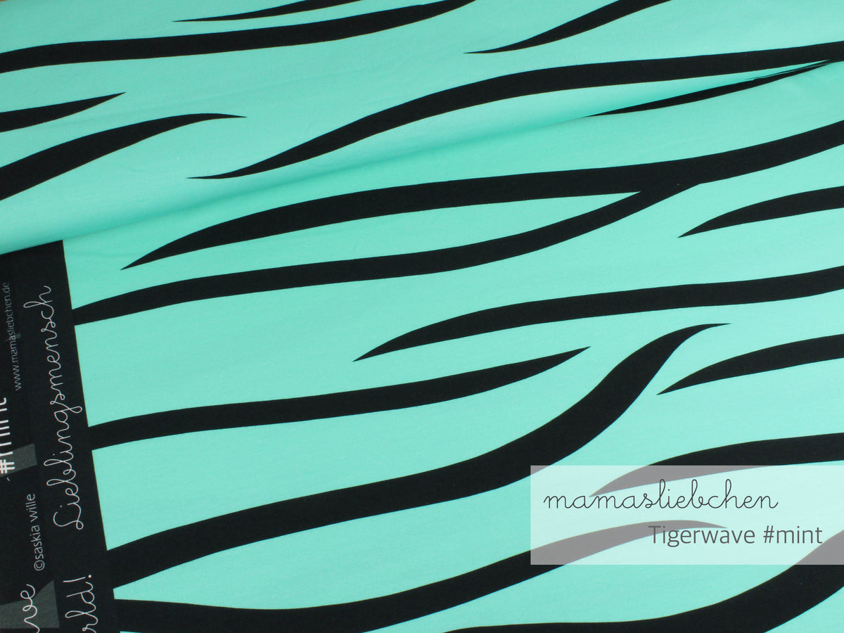 Jersey-Stoff "tigerwaves #mint" (0,5m)