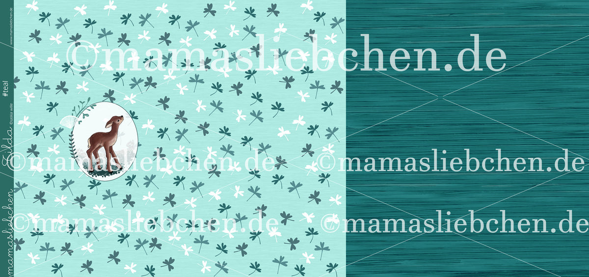 Jersey-Stoff "tilda #teal" (1 Panel, ca 0,8m)