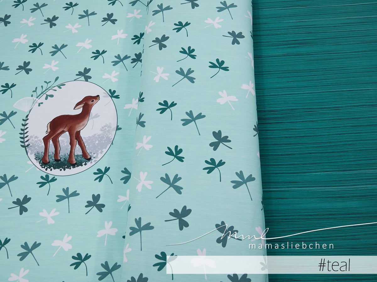 Jersey-Stoff "tilda #teal" (1 Panel, ca 0,8m)