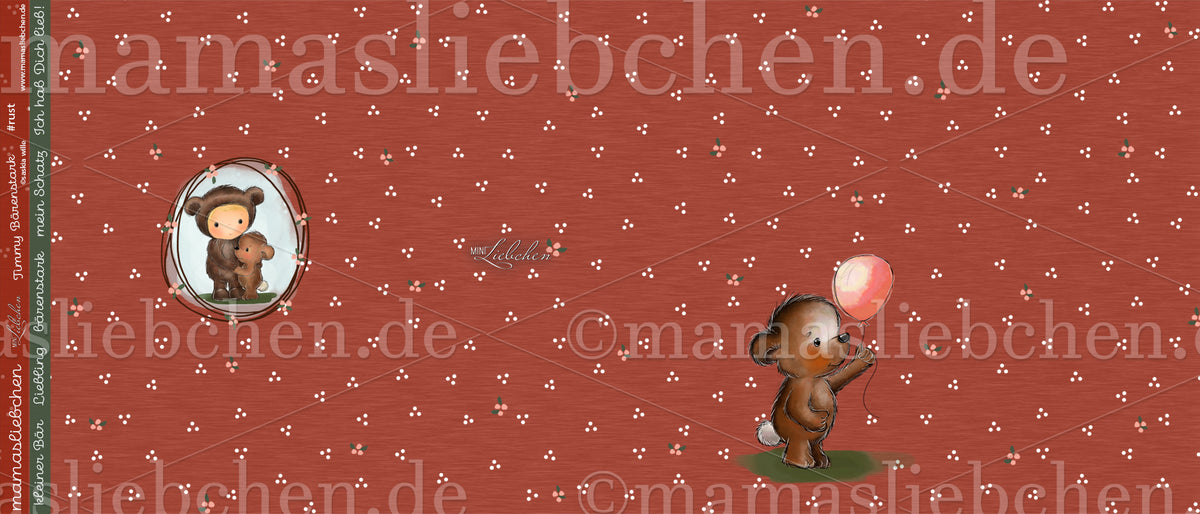 Jersey-Stoff "Timmy Bärenstark #rust" (1Panel/ ca.0,75m)