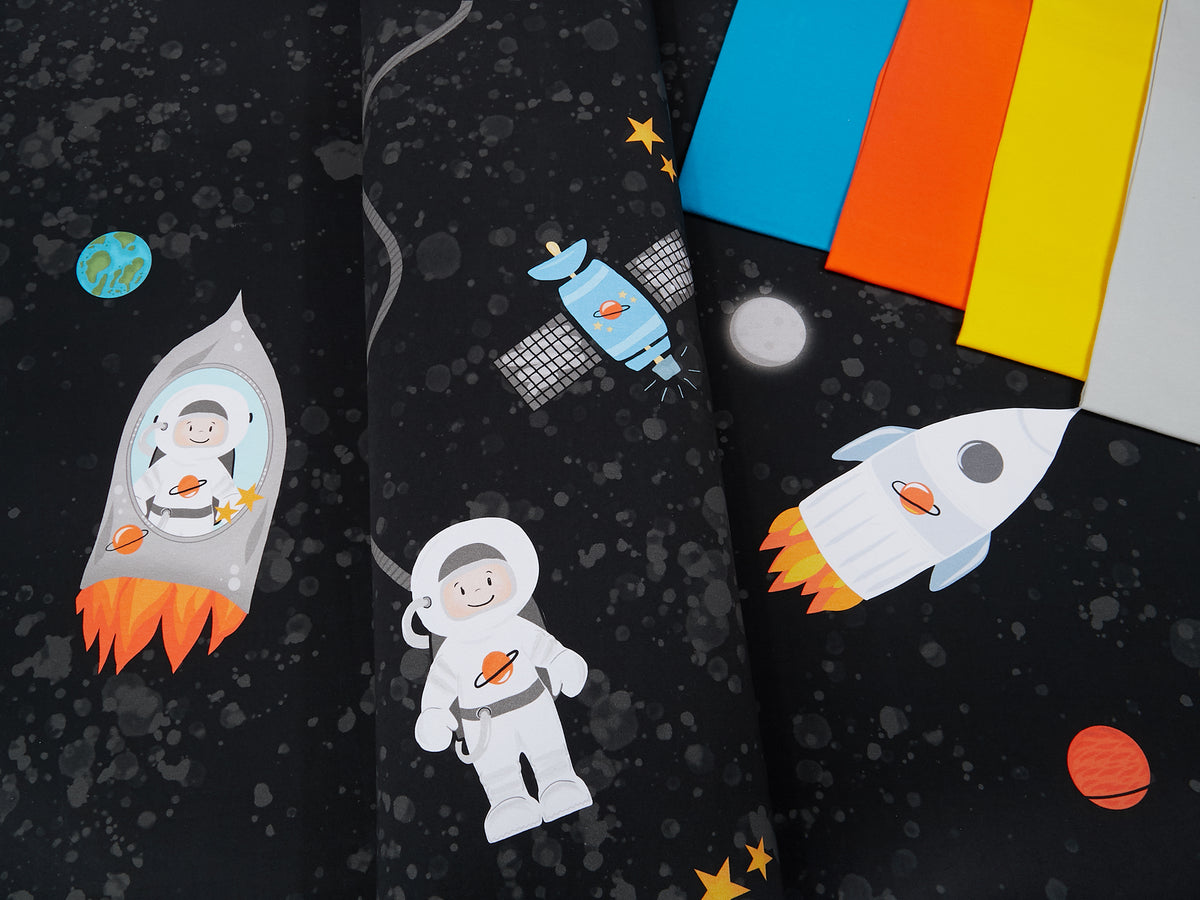 Jersey-Stoff "to the moon #black" (1Panel/ ca.0,65m)