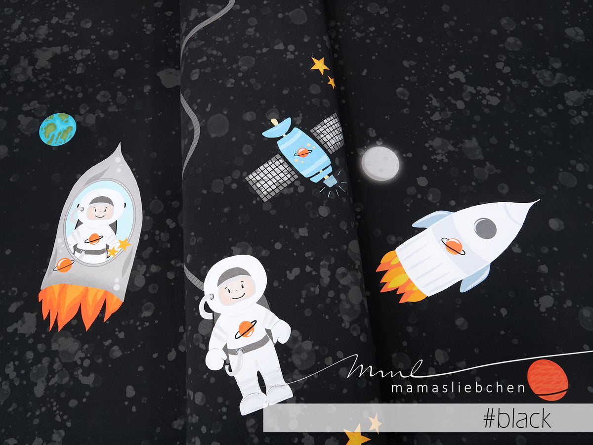 Jersey-Stoff "to the moon #black" (1Panel/ ca.0,65m)