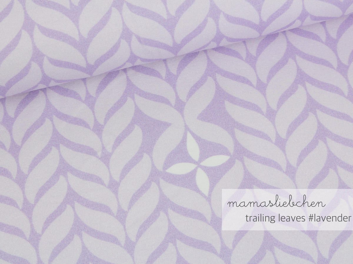 Jersey-Stoff "trailing leaves #lavender" (0,25m)