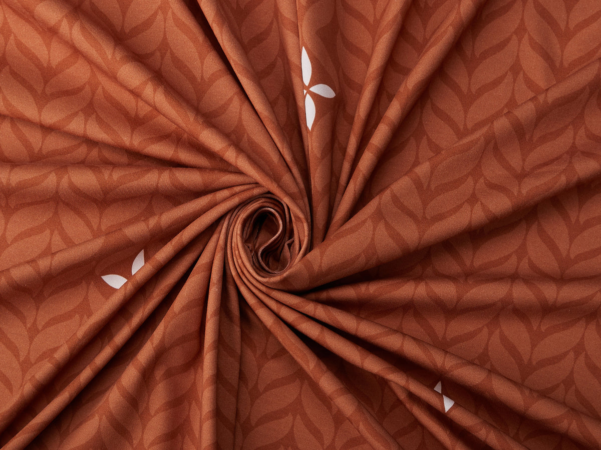Jersey-Stoff "Trailing leaves #rust" (0,5 m)