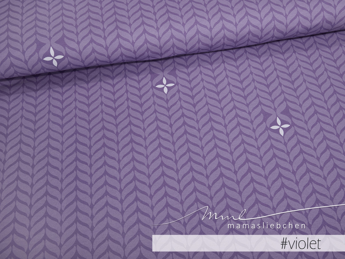 Jersey-Stoff "trailing leaves #violet" (0,5m)