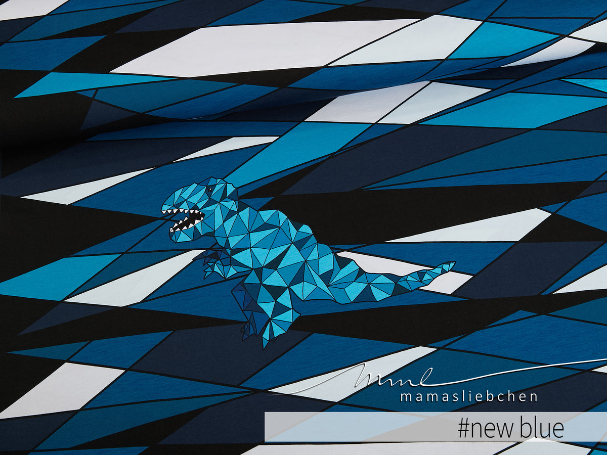 Jersey-Stoff "trex #new blue" (1Panel/ ca.0,75m)