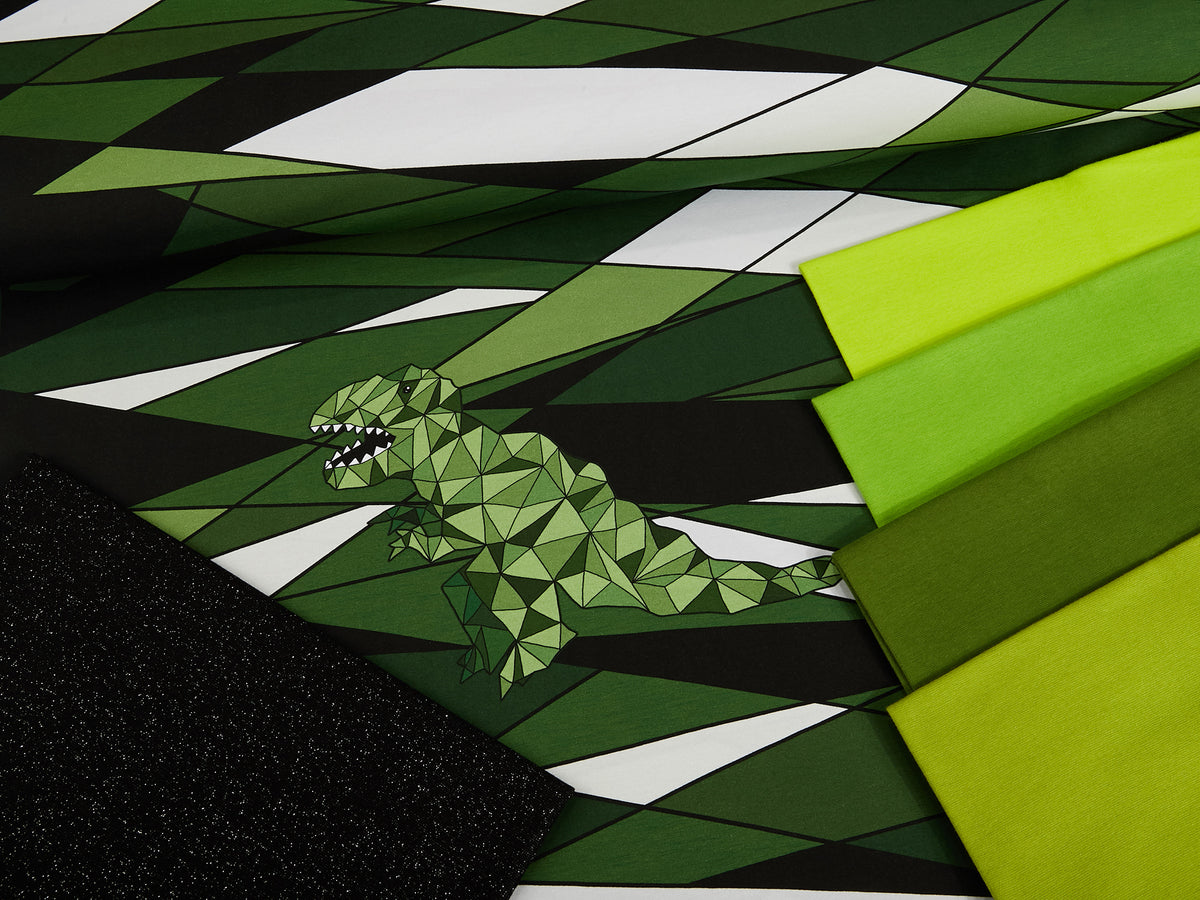 Jersey-Stoff "trex #new olive" (1Panel/ ca.0,75m)