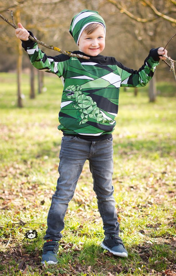 Jersey-Stoff "trex #new olive" (1Panel/ ca.0,75m)